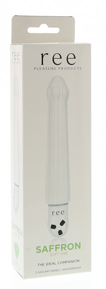 Белый вибромассажёр Saffron - 16 см. 