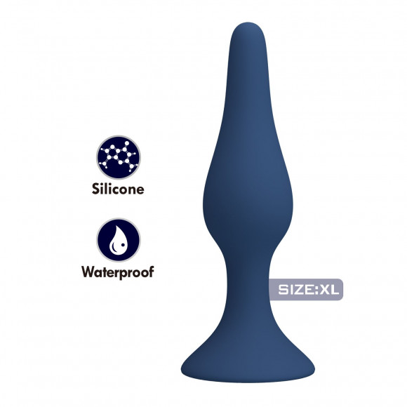 Синяя анальная пробка Slim Anal Plug XL - 15,4 см.
