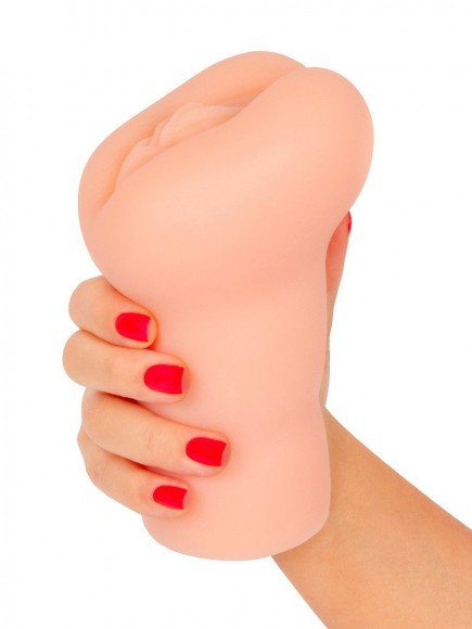 Телесный мастурбатор-вагина с 2 эрекционными кольцами в комплекте