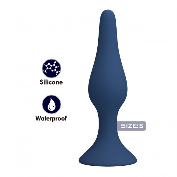 Синяя анальная пробка Slim Anal Plug S - 10,3 см.