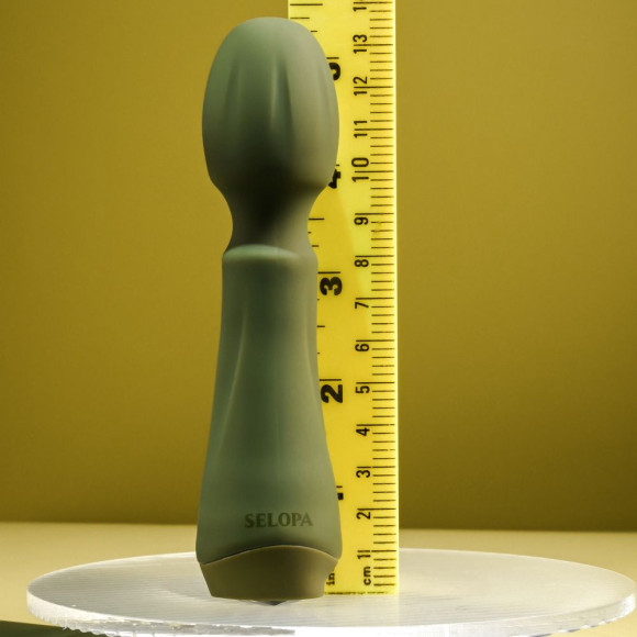 Мини-вибромассажёр цвета хаки Heartfelt - 13,4 см.