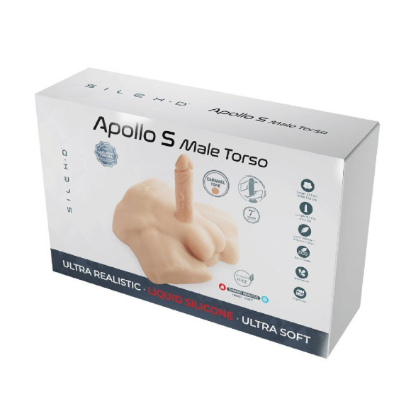 Карамельный мужской полуторс с фаллоимитатором SILEXD Apollo S 7 