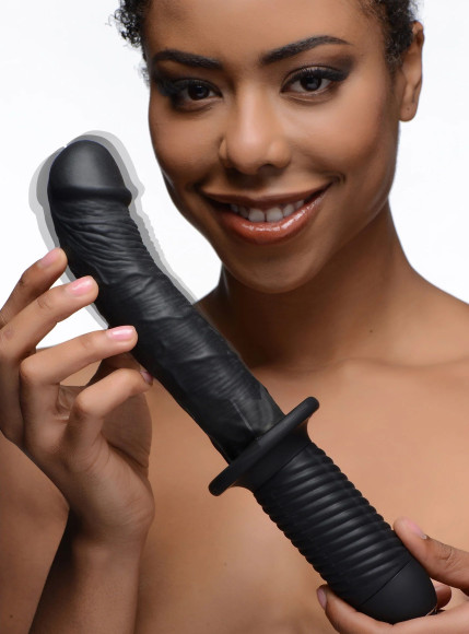Черный вибратор The Large Realistic 10X Silicone Vibrator with Handle - 30,5 см. Черный вибратор The Large Realistic 10X Silicone Vibrator with Handle - 30,5 см.