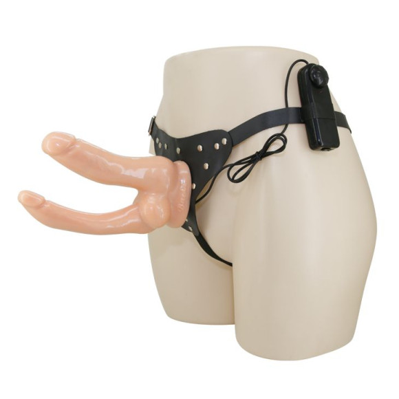 Страпон с двумя фаллосами и вибрацией