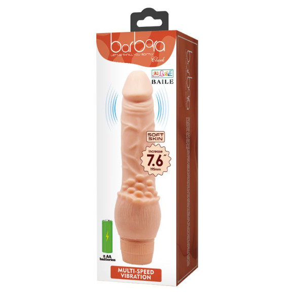 Телесный вибратор-реалистик Clark - 19,5 см. Телесный вибратор-реалистик Clark - 19,5 см.