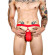 Красные сексуальные трусы-джоки на тонких ремешках