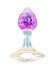 Сиреневатая анальная пробка с ручкой - 8,5 см.