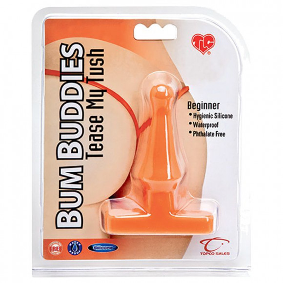Оранжевая анальная пробка Bum Buddies Tease My Tush - 10 см.