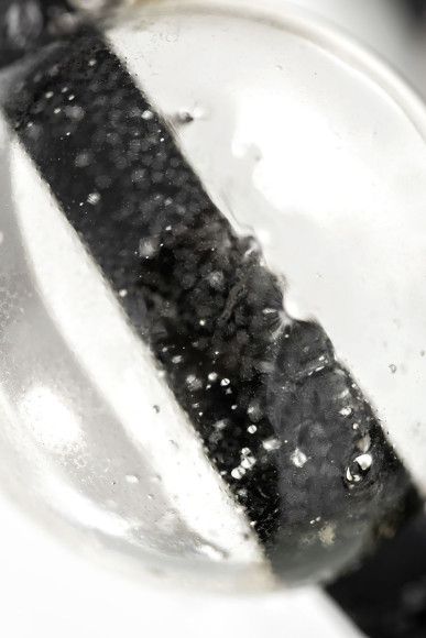 Прозрачный кляп-леденец на кожаных ремешках со вкусом пина колада