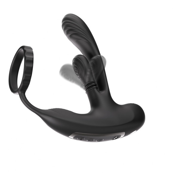 Черный инновационный масcажер простаты Hero с технологией массажа на 360 градусов