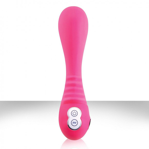 Розовый перезаряжаемый вибратор Alise - 19 см.