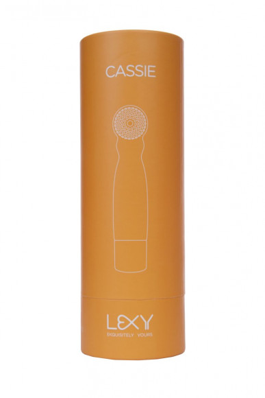 Оранжевый вибратор Cassie с усиками - 17 см.