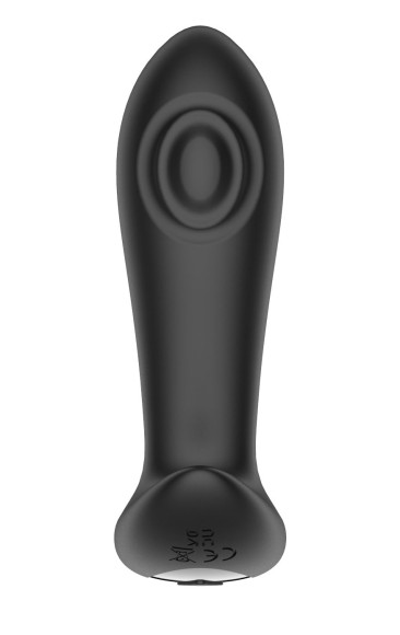 Черный массажер простаты с вибрацией, эффектом маятника и пультом ДУ
