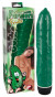 Зеленый вибромассажер в виде огурца - 21 см.
