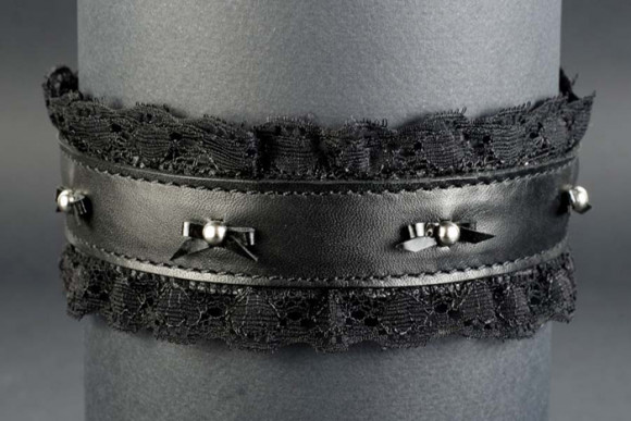 Черный чокер с кружевом  Готика-13 