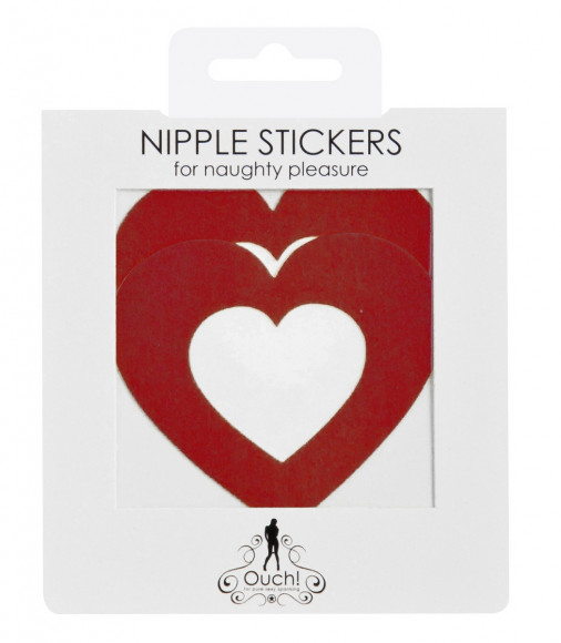 Красные пестисы на грудь в форме сердечек