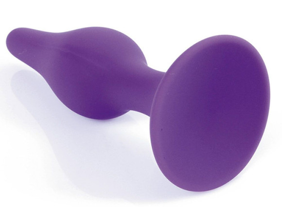 Фиолетовая анальная втулка Silcone Purple Plug Medium - 11 см.