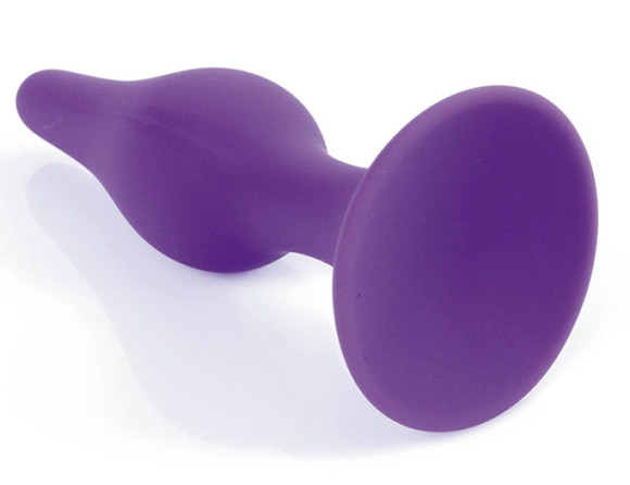 Фиолетовая анальная втулка Silcone Purple Plug Large - 12,5 см.