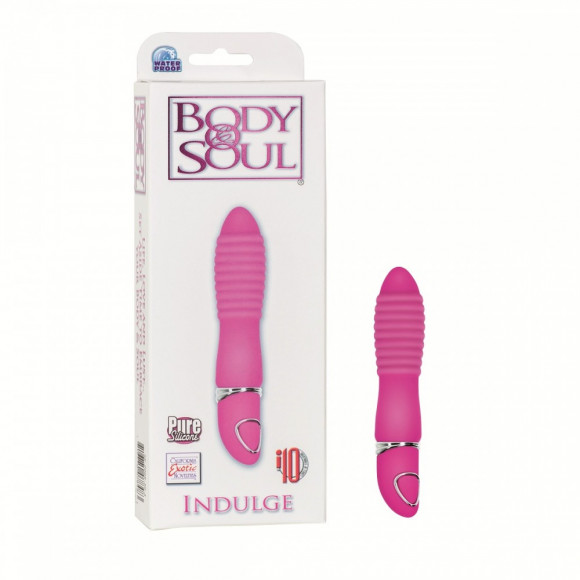 Розовый рельефный вибратор Body & Soul Indulge - 9,5 см.