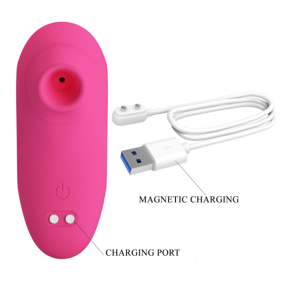 Розовый вакуумный клиторальный массажер Arila