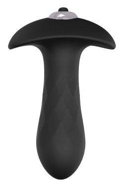 Черная анальная вибровтулка SINGLE SPEED DIAMOND PLUG - 9 см.