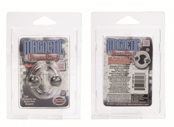 Прозрачное эрекционное кольцо  с магнитами Magnetic Power