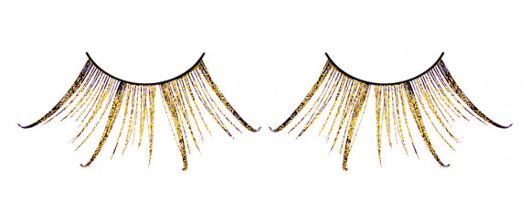 Коричнево-золотые ресницы-перья