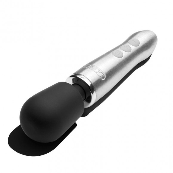 Серебристо-черный вибратор Doxy Go - 16,2 см.