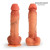 Телесный фаллоимитатор с внутренним стержнем - 20 см.
