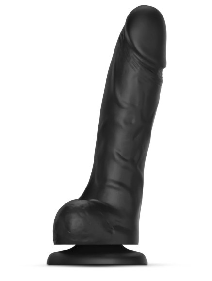 Черный фаллоимитатор Sliding Skin Realistic Dildo XL с подвижной кожей - 19 см.