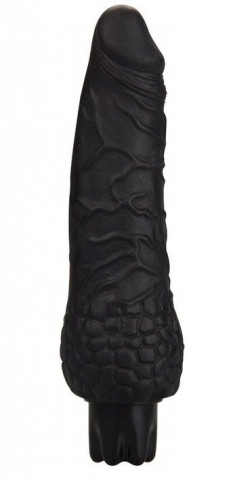 Чёрный вибратор-реалистик Realistic Skin Vibrator Small - 16,3 см.