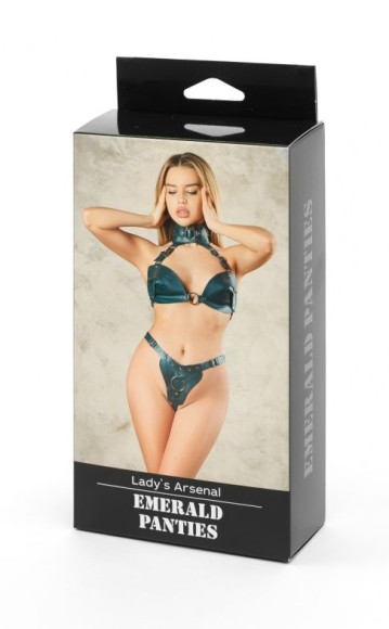 Изумрудные трусики с кольцом для насадок Emerald Panties Изумрудные трусики с кольцом для насадок Emerald Panties