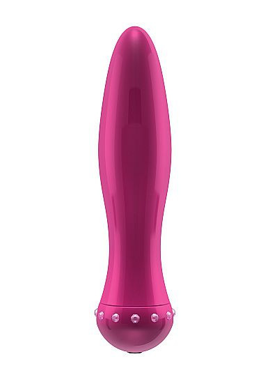 Вибратор-торпеда с кристалликами The Gem Pink - 16,6 см.