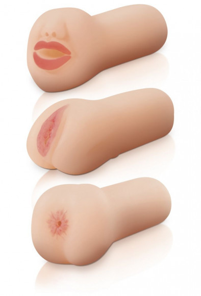 Набор Travel Trio Set из 3 мастурбаторов: ротик, вагина и анус 