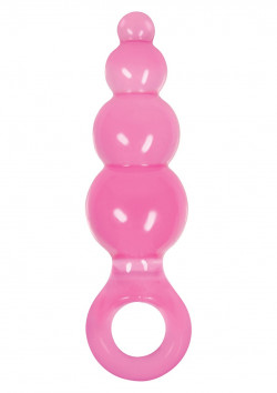 Малая розовая анальная пробка Jolie - Ripples