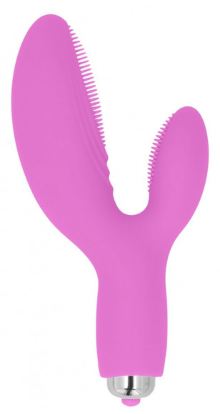 Розовый G-стимулятор Holy с 10 режимами вибрации - 14,1 см.