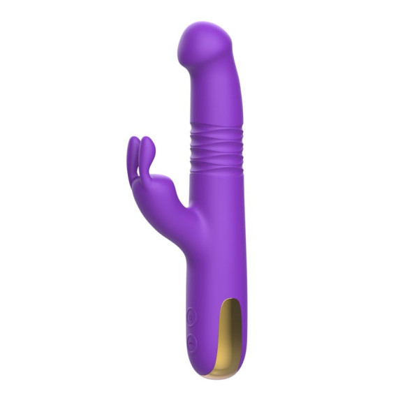 Фиолетовый вибратор-ротатор со стимулятором клитора и возвратно-поступательными движениями - 22,4 см. Фиолетовый вибратор-ротатор со стимулятором клитора и возвратно-поступательными движениями - 22,4 см.