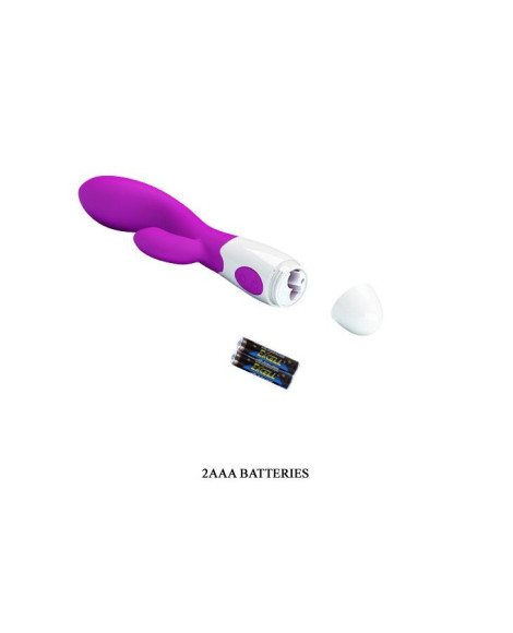 Лиловый вибратор Brighty с клиторальным отростком - 20 см. Лиловый вибратор Brighty с клиторальным отростком - 20 см.