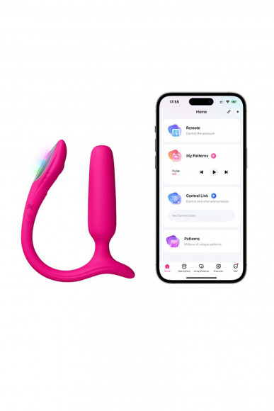 Розовый анальный вибратор с клиторальной стимуляцией Lush Anal