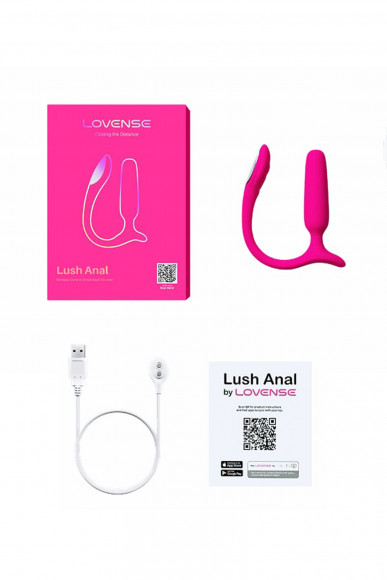 Розовый анальный вибратор с клиторальной стимуляцией Lush Anal