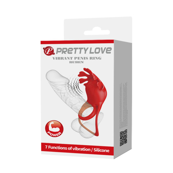 Красное эрекционное кольцо с вибрацией Ruben Красное эрекционное кольцо с вибрацией Ruben