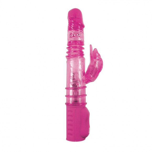 Розовый хай-тек вибратор Thruster Vibe - 28,5 см.
