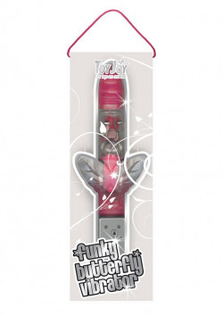 Розовый Hi-tech вибратор Funky Butterfly Pink - 22 см.
