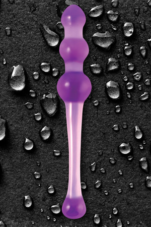 Большой фиолетовый стеклянный анальный стимулятор CRYSTAL KEGEL