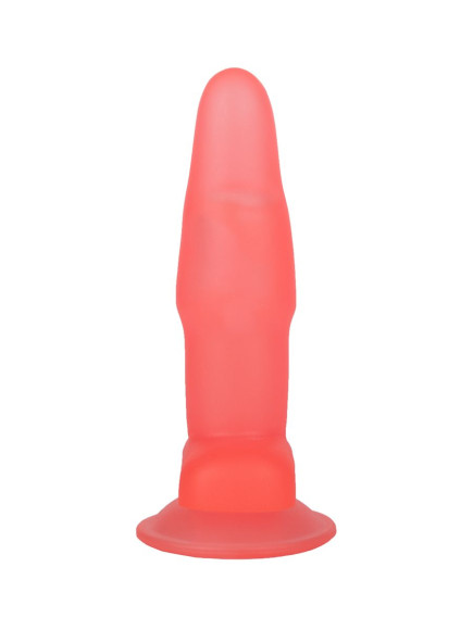Розовый гелевый анальный стимулятор на присоске - 14 см.