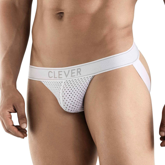 Белые перфорированные трусы-джоки Clever Ambar Jockstrap