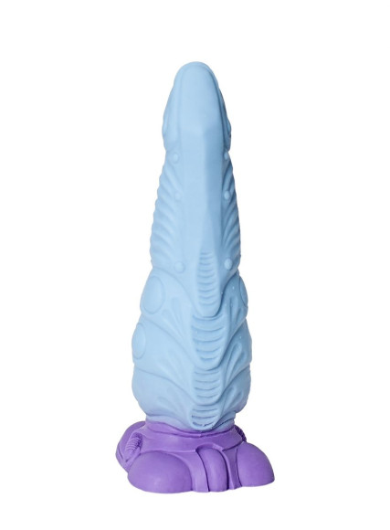Голубой фантазийный фаллоимитатор  Снежный дракон  - 28,5 см. 