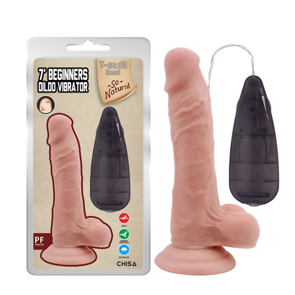 Телесный вибратор с мошонкой на присоске 7 Inch Beginners Dildo Vibrator - 18,6 см. Телесный вибратор с мошонкой на присоске 7 Inch Beginners Dildo Vibrator - 18,6 см.
