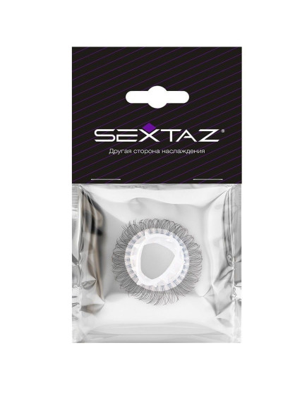 Эластичное эрекционное кольцо с длинными черными «ресничками»