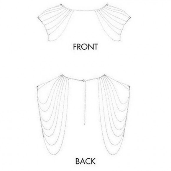 Серебристое украшение на плечи Magnifique Metallic Chain Shoulders & Back Jewelry